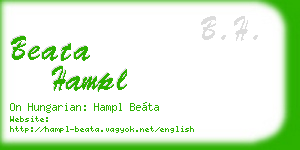 beata hampl business card